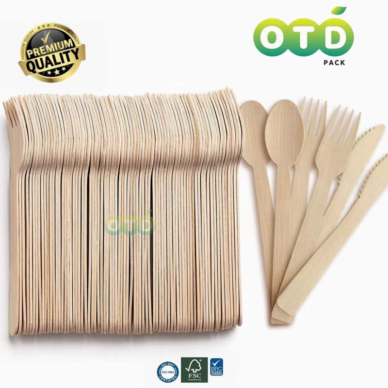 Couverts jetables en bois fourchettes/cuillères/couteaux/cuillères fournitures de fête