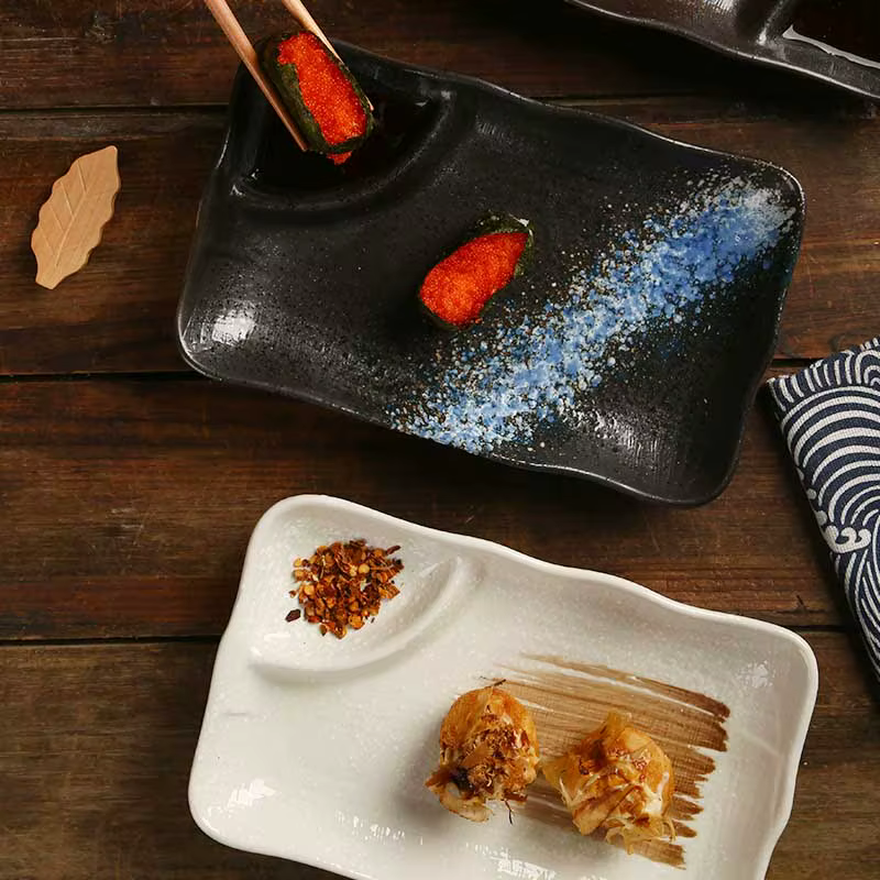 Assiette à boulettes en céramique de style japonais