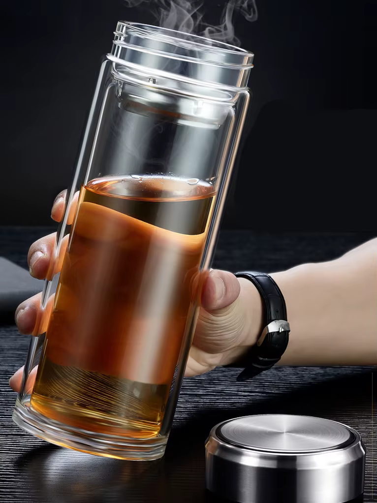 Bouteilles de thé en verre étanches avec infuseur