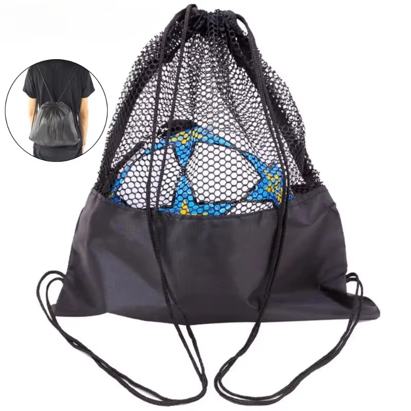 Sac à dos de rangement de sport-sac de balle en maille Portable pour basket-ball/football, sac de transport robuste avec panneaux d'aération et bandoulière