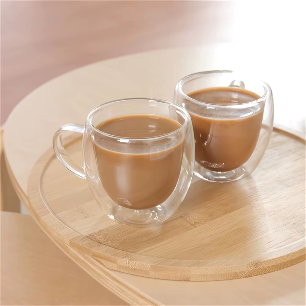 Tasse à café en verre Borosilicate à Double paroi de qualité supérieure