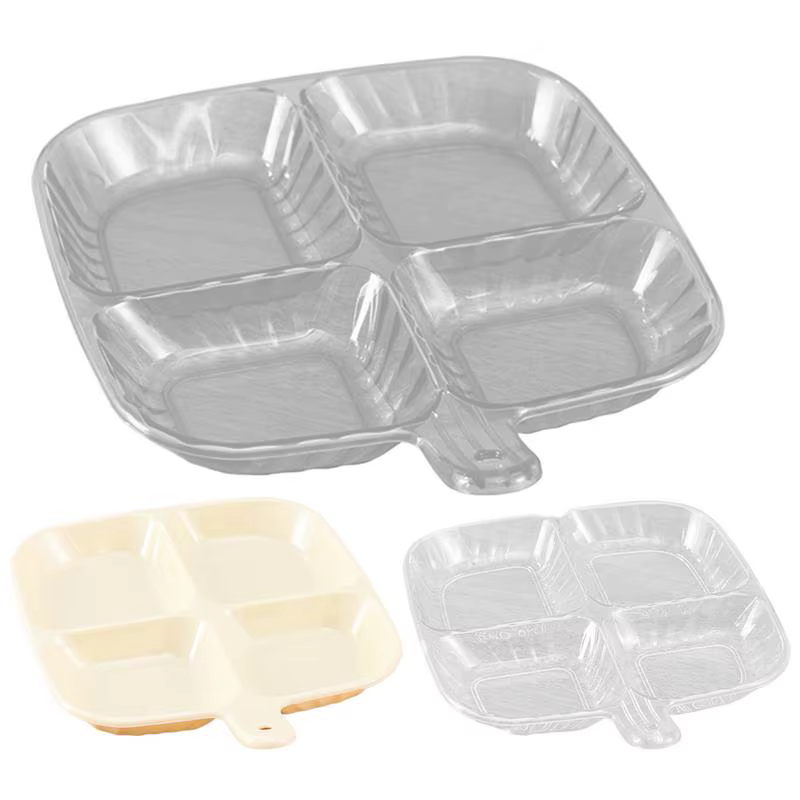 Assiettes divisées à quatre grilles