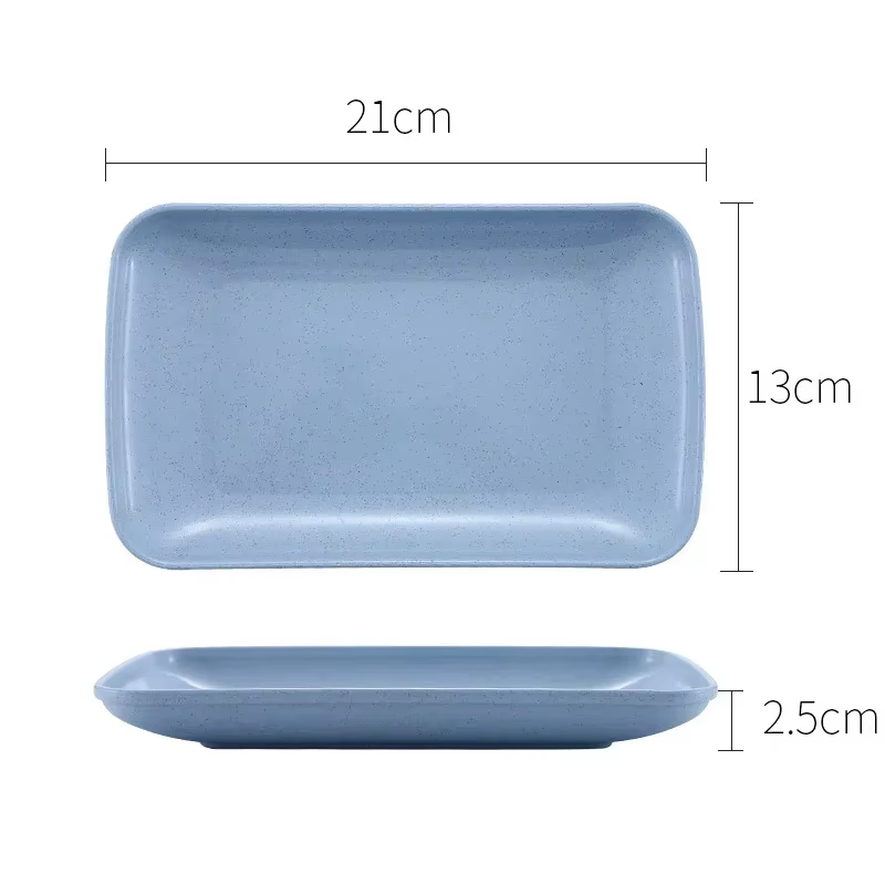 Assiette rectangulaire créative en paille de blé