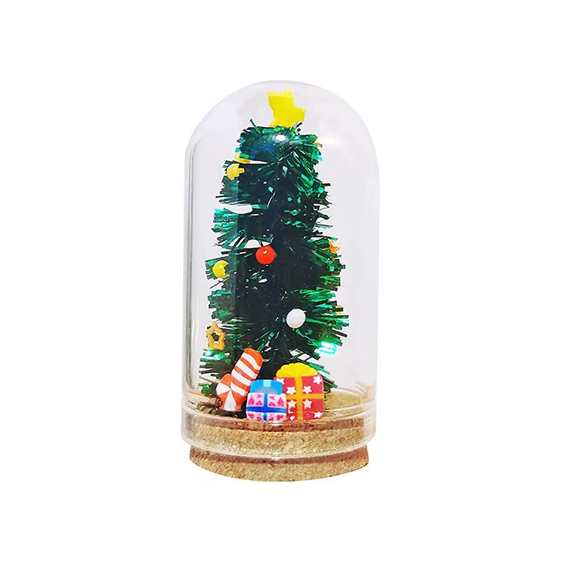 Maison de poupée Miniature en verre 1:12, modèle d'arbre de noël, jouet, ornement de maison de poupée