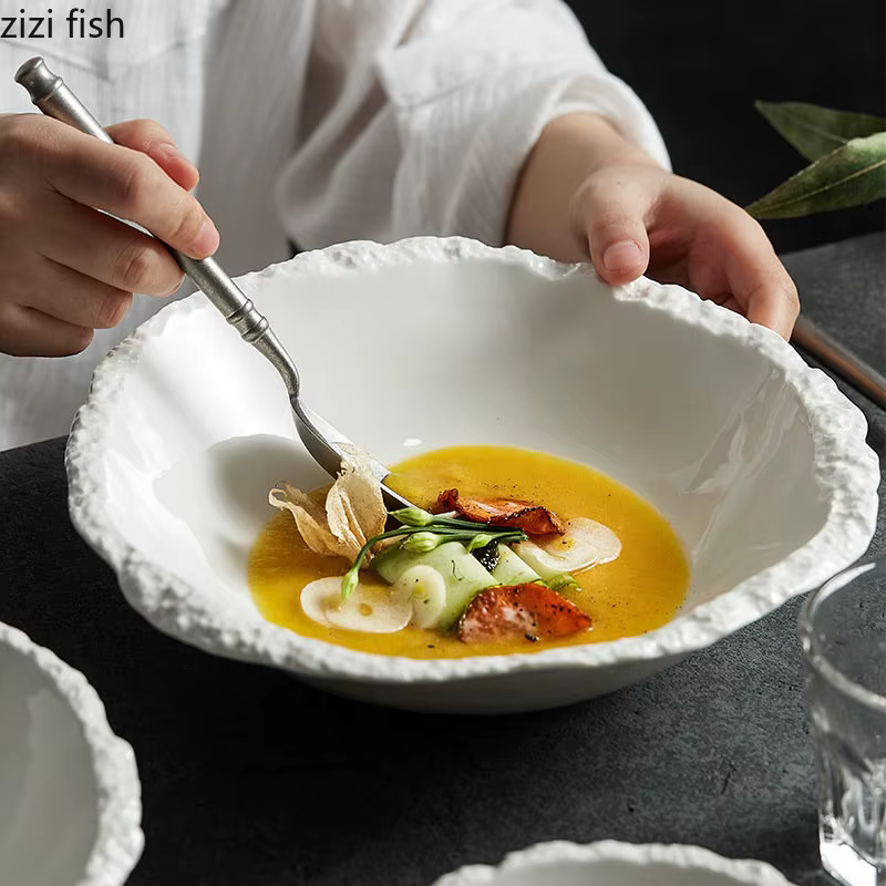 Bol à soupe en céramique blanc Simple