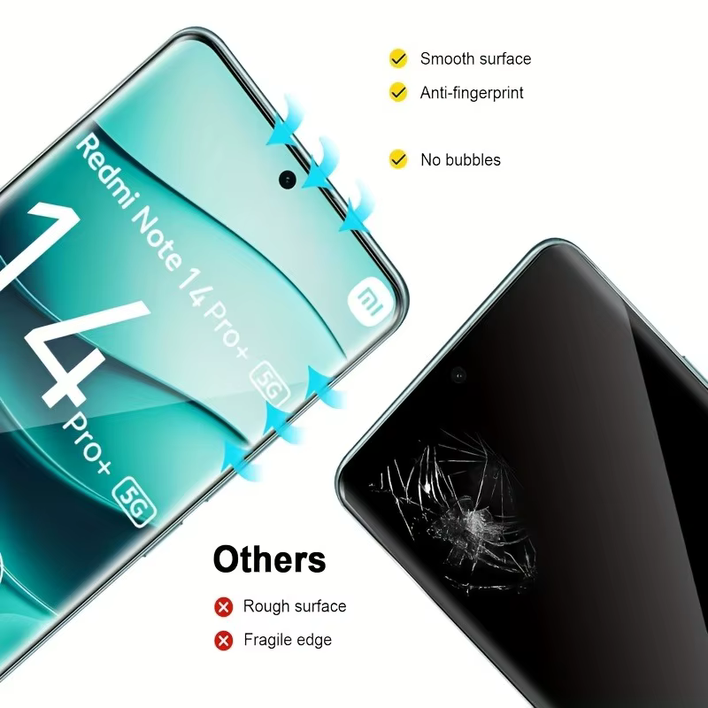 Verre trempé pour Xiaomi Redmi Note 14 Pro 14 Pro + 5G 14S 13 Pro 2 + 2 pièces protecteur d'écran 3D + Protection de caméra 3D dureté 9H