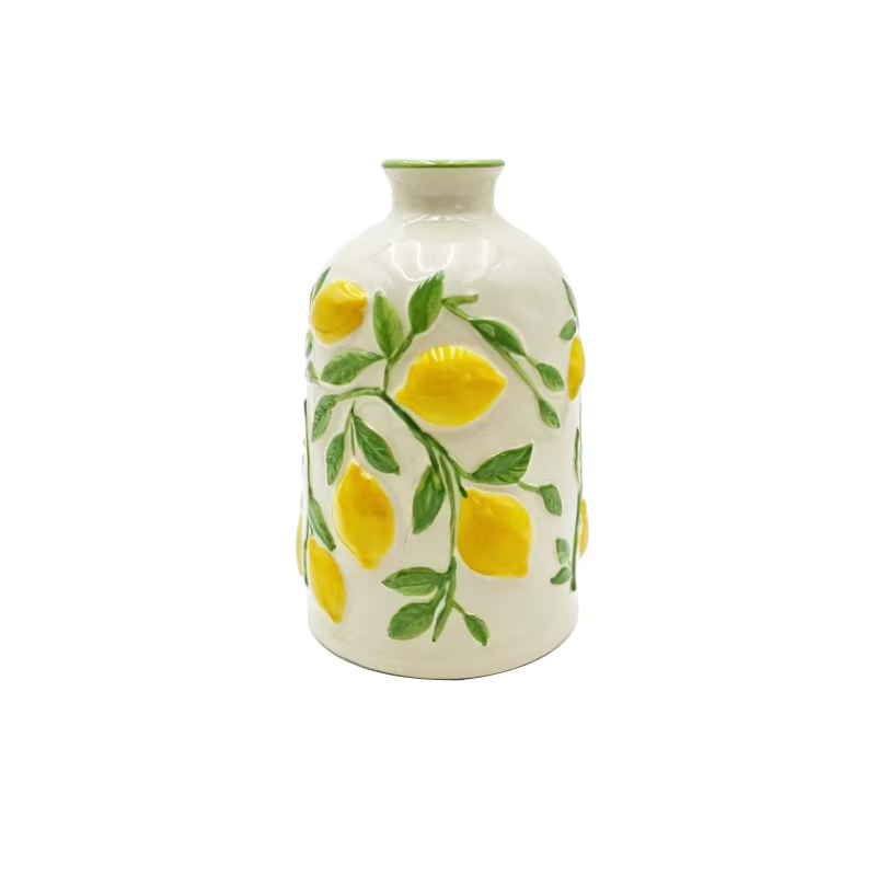 Vase en céramique en forme de fleur de citron