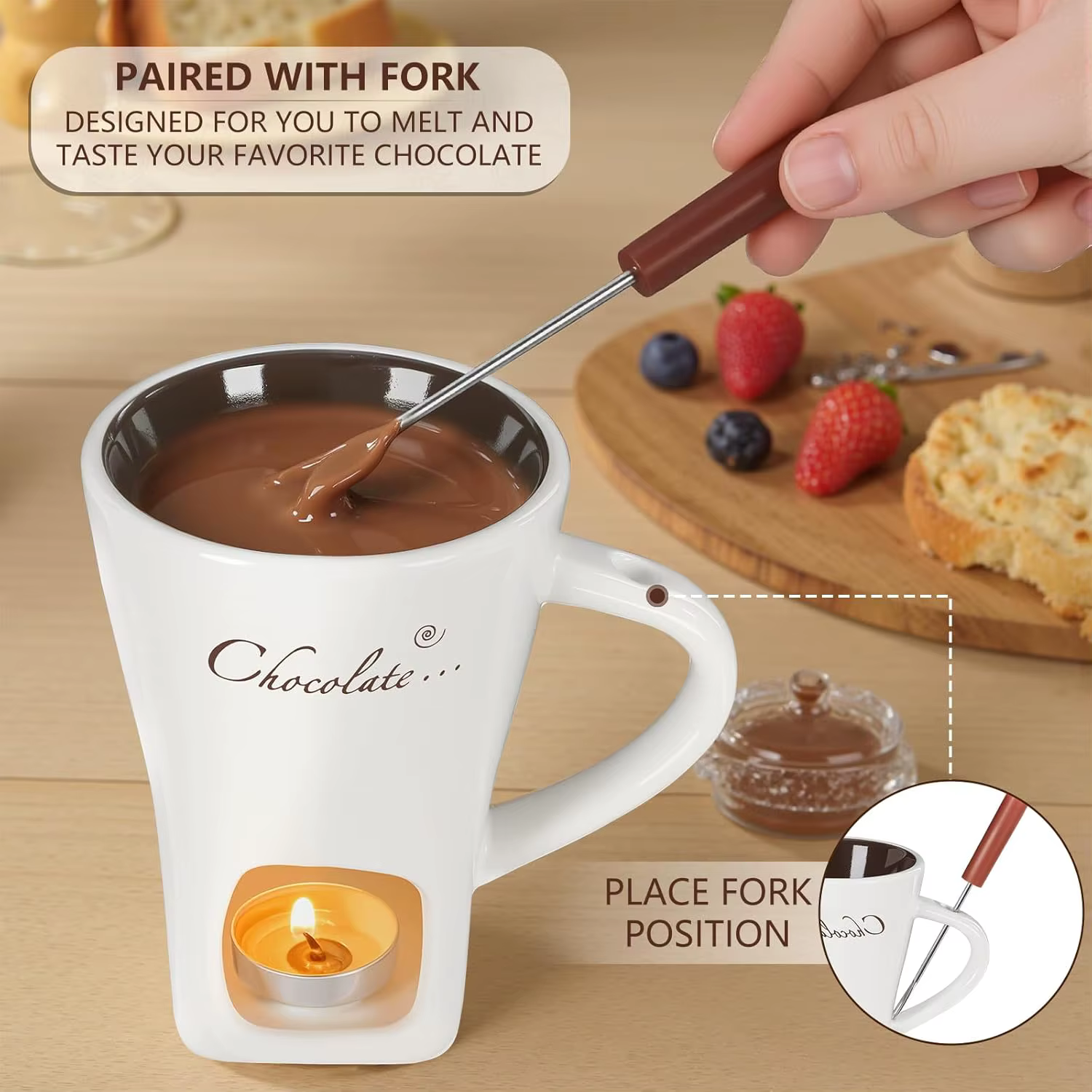Tasse à fondue au chocolat de 130 ml