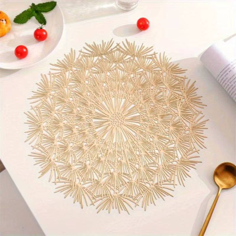 Napperon rond en plastique de couleur unie