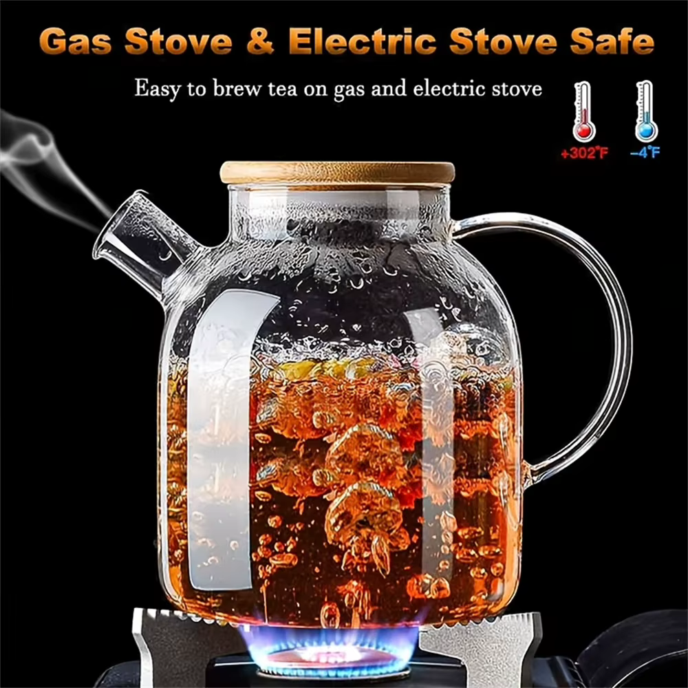 Théière en verre de grande capacité 1L/1