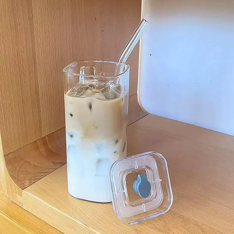 Tasse carrée en verre à café résistante à la chaleur