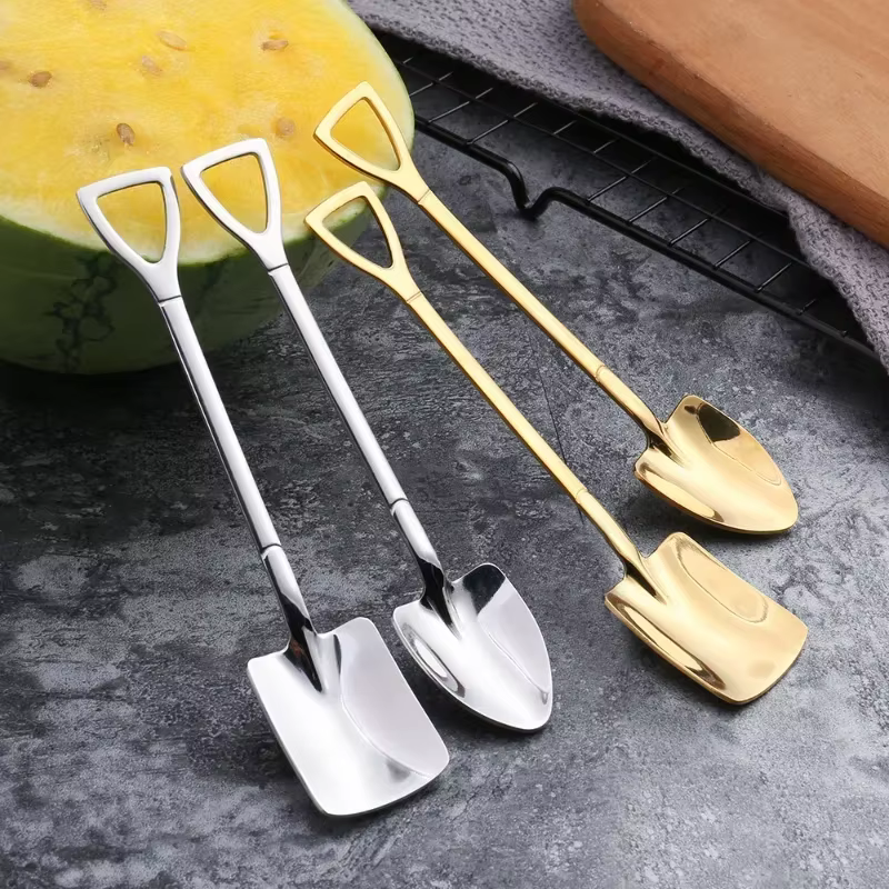 20/2x cuillères à pelle en acier inoxydable or argent Mini cuillère à café fruits crème glacée
