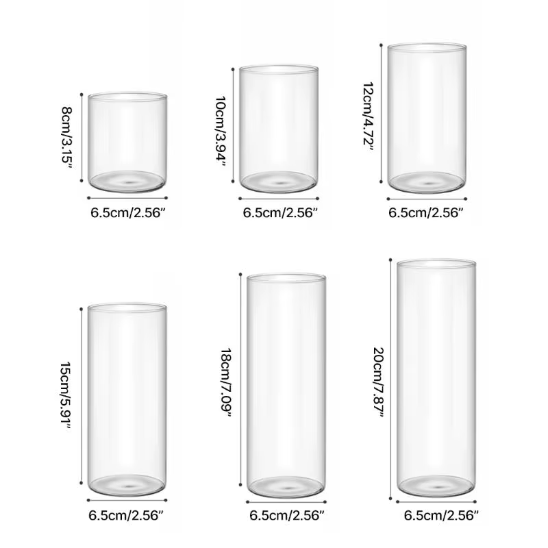 Bougeoir en verre contemporain cylindres