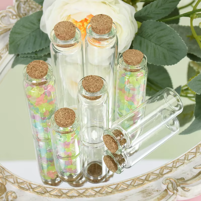 Lot de 5 mini-bocaux en verre transparent