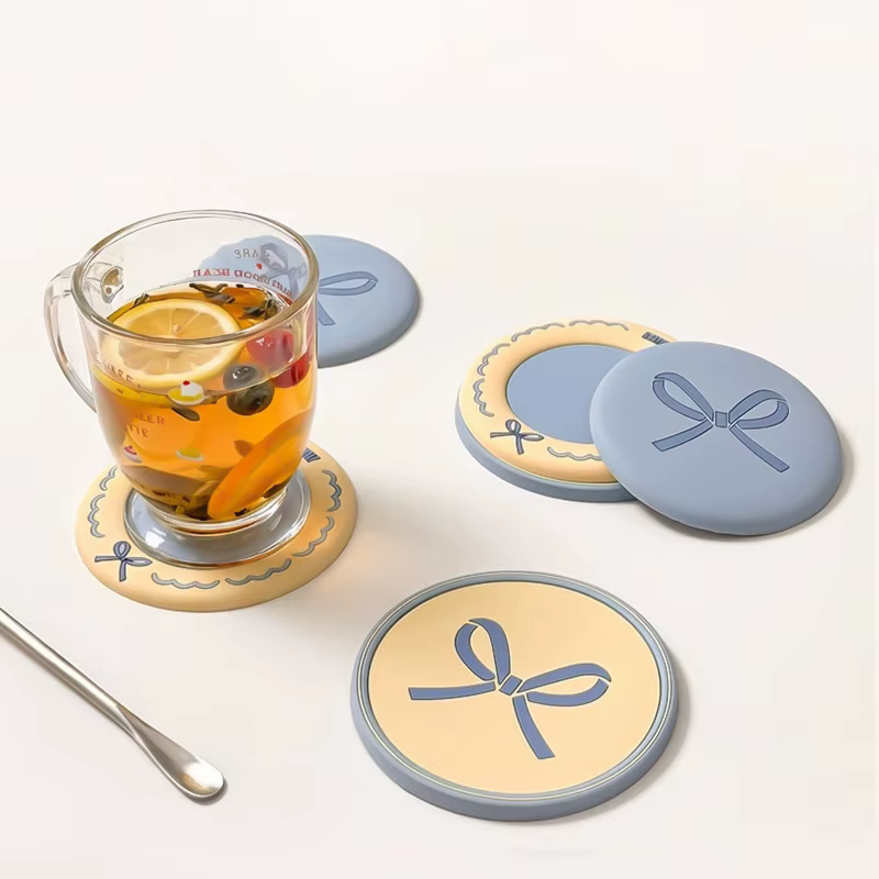 Ensemble de sous-verres en forme de nœud de couleur pastel