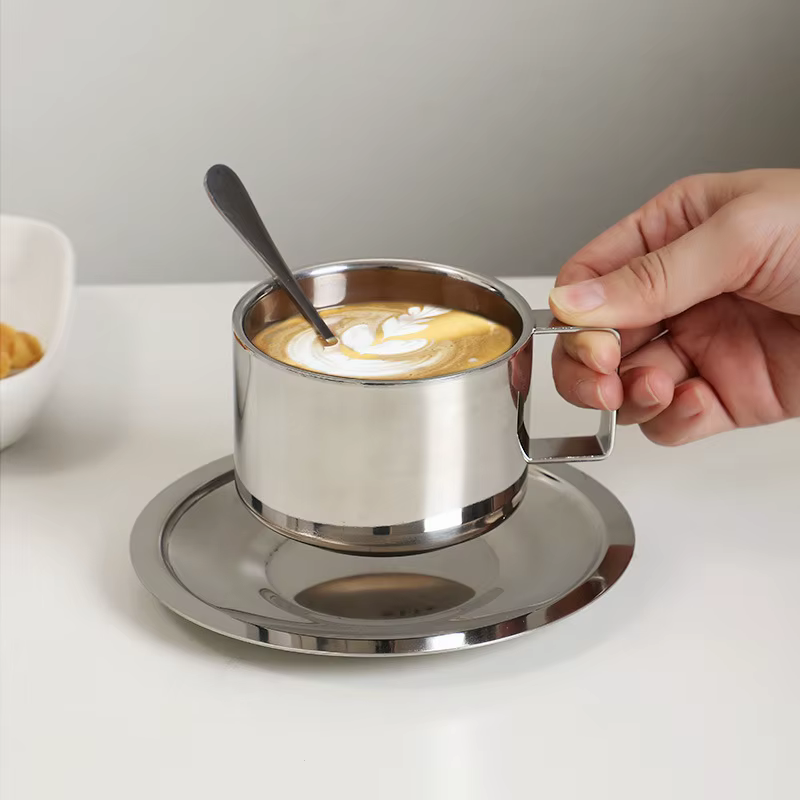Tasse à café Vintage en acier inoxydable