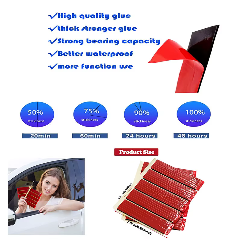 Tampons adhésifs pour plaque d'immatriculation XTRA-THICK, tampons adhésifs Double face Extra résistants et robustes pour plaques d'immatriculation de véhicule, voiture, moto