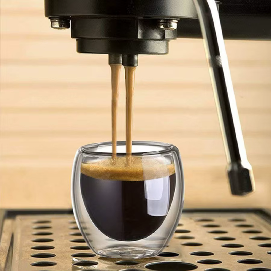 Ensemble de 6 Tasses à Café en Verre à Double Paroi de 2.7 Oz