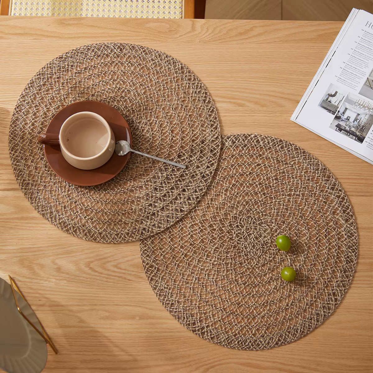 4/6 napperons de noël Jute pour Table à manger vacances