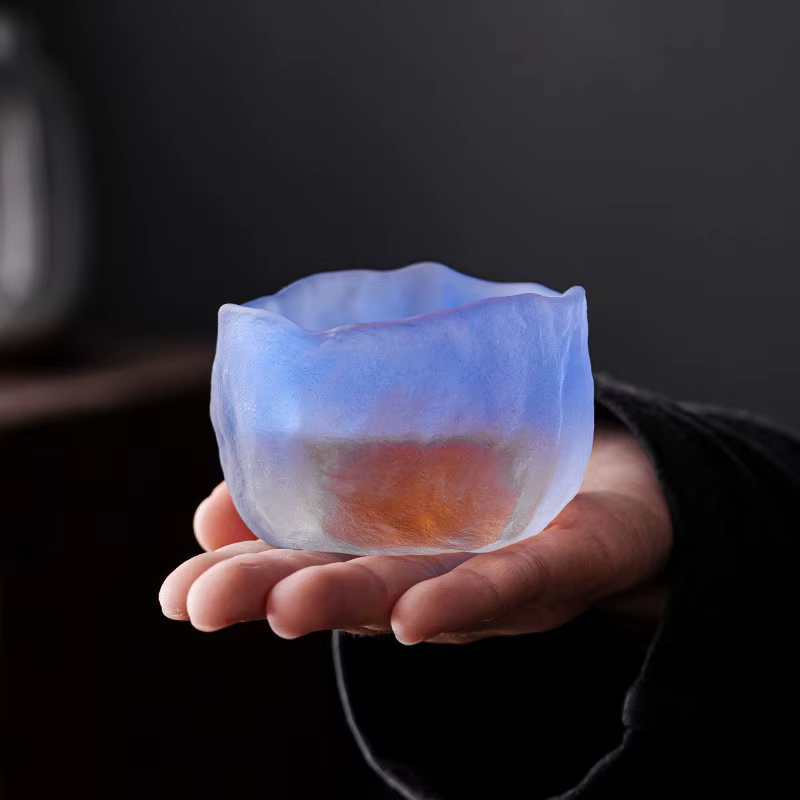 Glacier de style japonais bleu-vert marée nationale vent petite tasse à thé