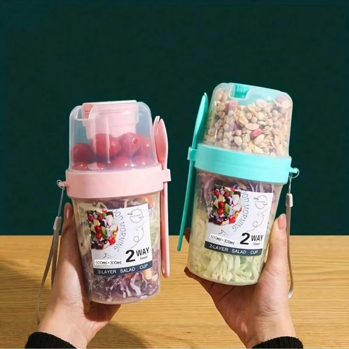 Petit déjeuner en déplacement tasses tasse à salade pour aller prendre