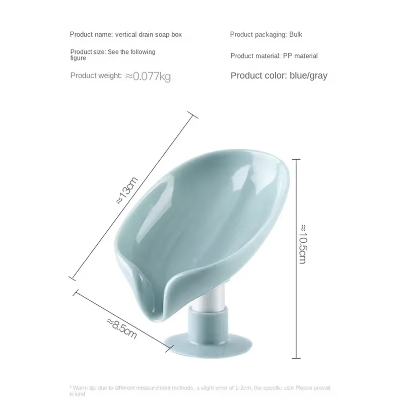 Support de savon drainant en forme de feuille