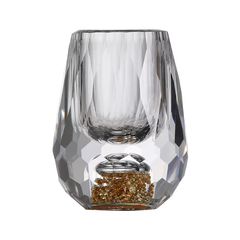 Verre à Shot de montagne doré en cristal luxueux