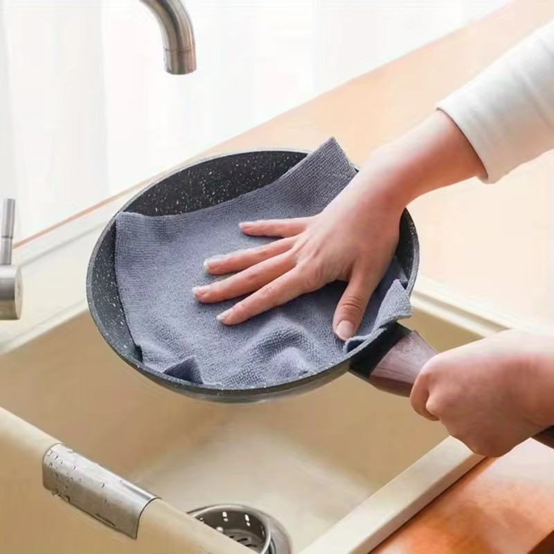 20 feuilles/rouleau de chiffons à vaisselle en microfibre – Chiffon de cuisine multifonctionnel double face