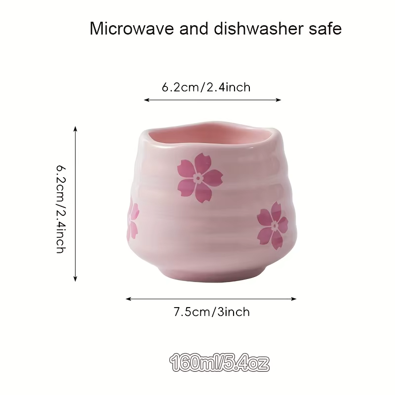 Tasse à thé en fleur de cerisier mignonne 160ml/5.4oz