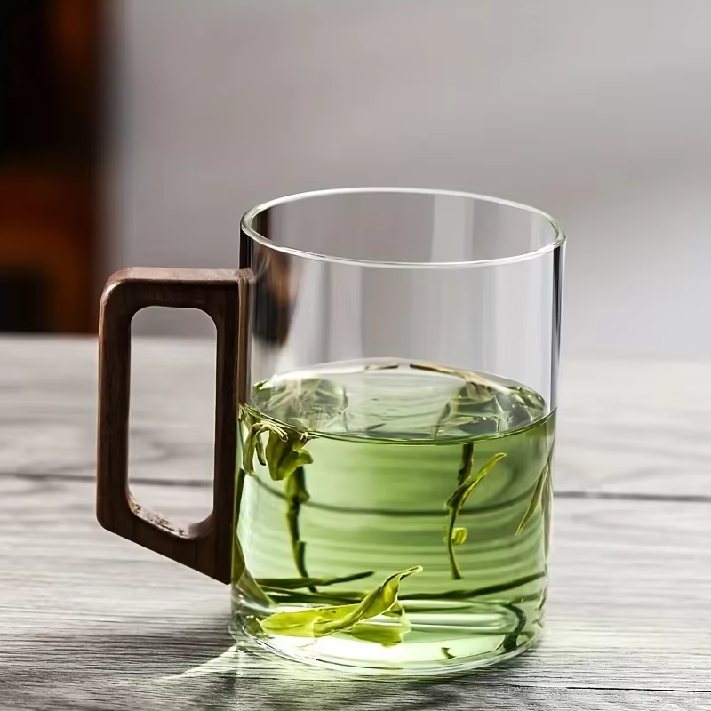 Tasse en verre résistant à la chaleur de grande capacité de 400ml