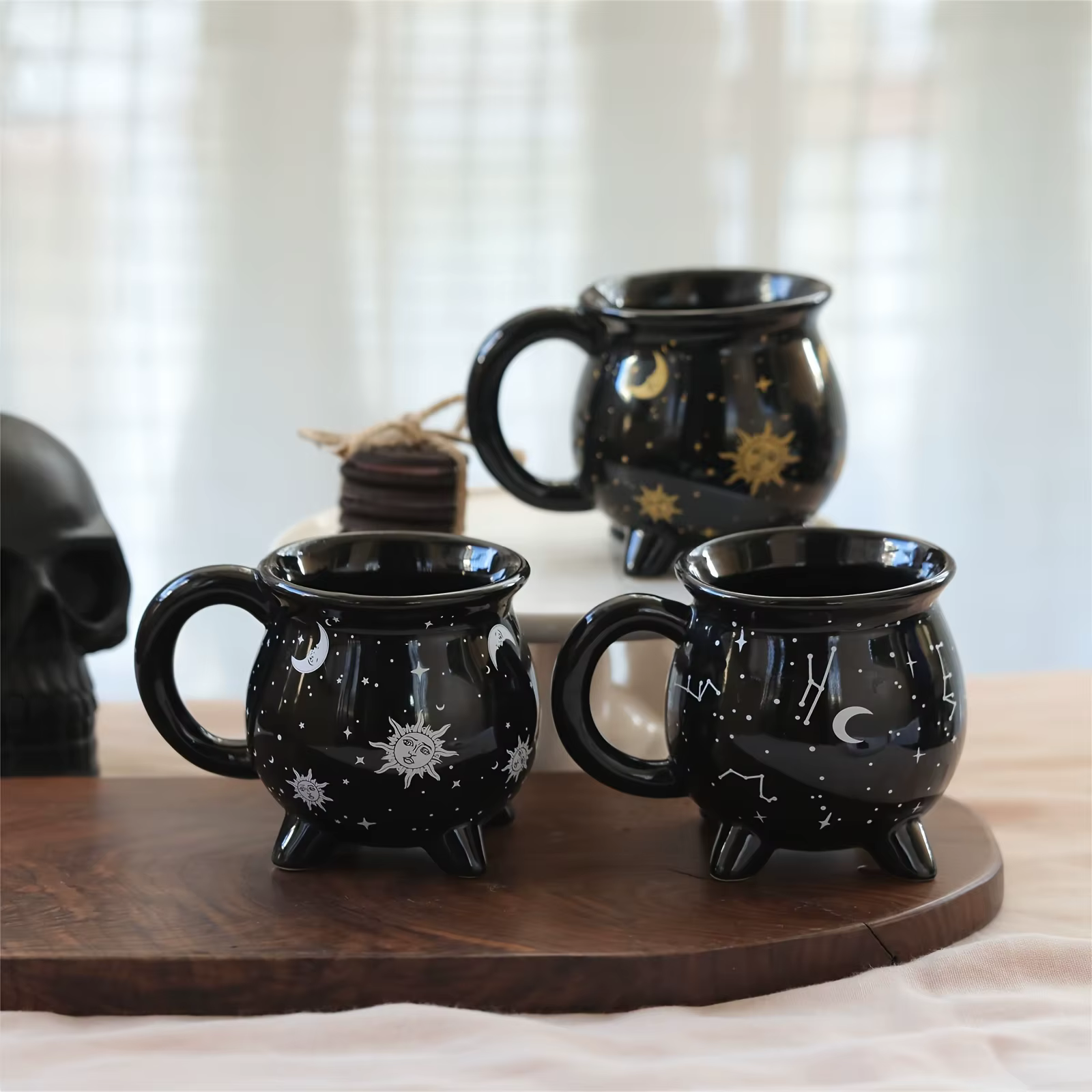 350 ml/11.8 oz soleil lune étoiles tasse à café Divination brassage en forme