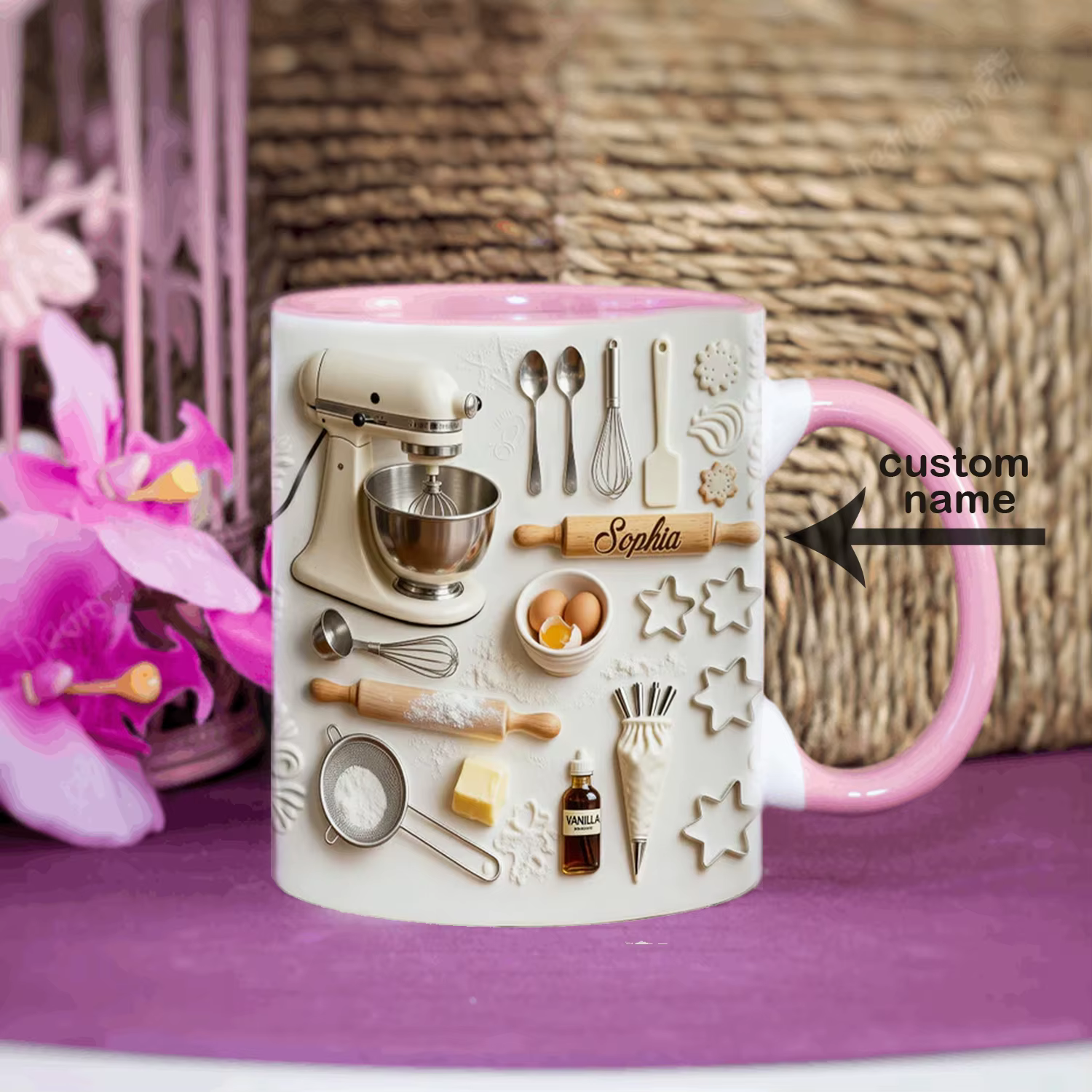 Mug à café personnalisé avec le nom du chef - Cadeau unique pour les professionnels de la pâtisserie et les artistes culinaires