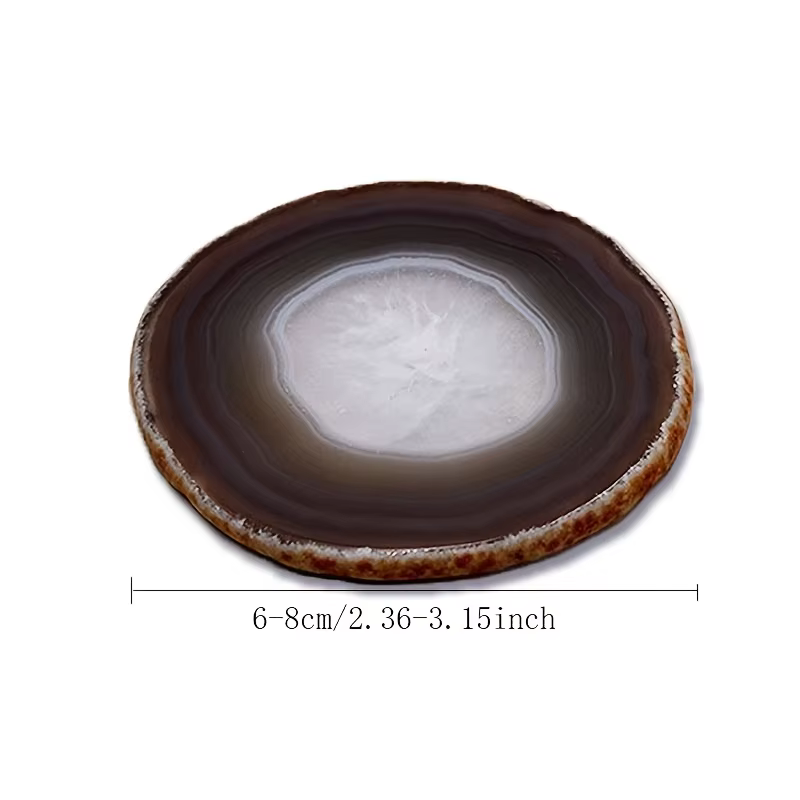 Sous-verre et dessous de plat en agate de cristal naturel
