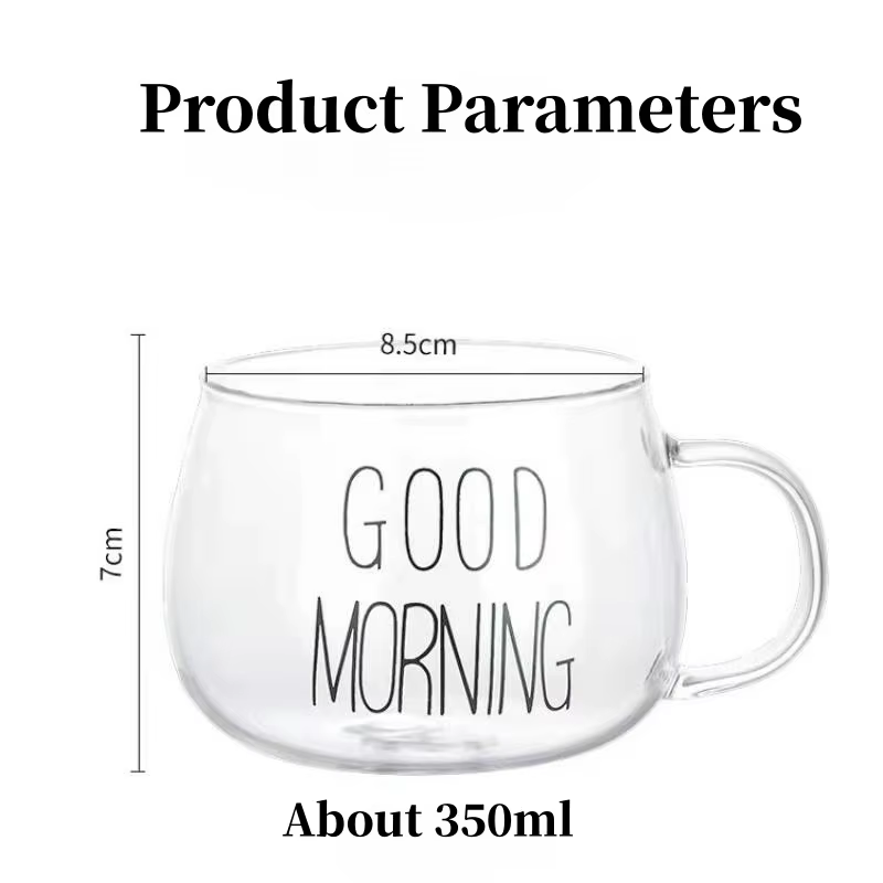 350ml lettre imprimée Transparent créatif verre café thé tasse boissons Dessert petit déjeuner lait