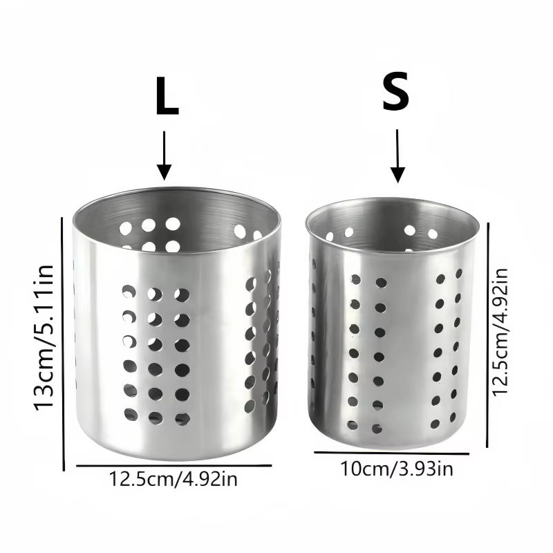 Boîte de rangement pour baguettes en acier inoxydable cylindrique