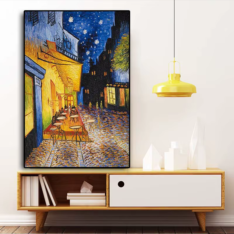 Classique Peintures À L'huile Mur Art Van Gogh Café Nuit Terrasse Toile Posters Et Impressions Salon Chambre Décoration Cadeaux
