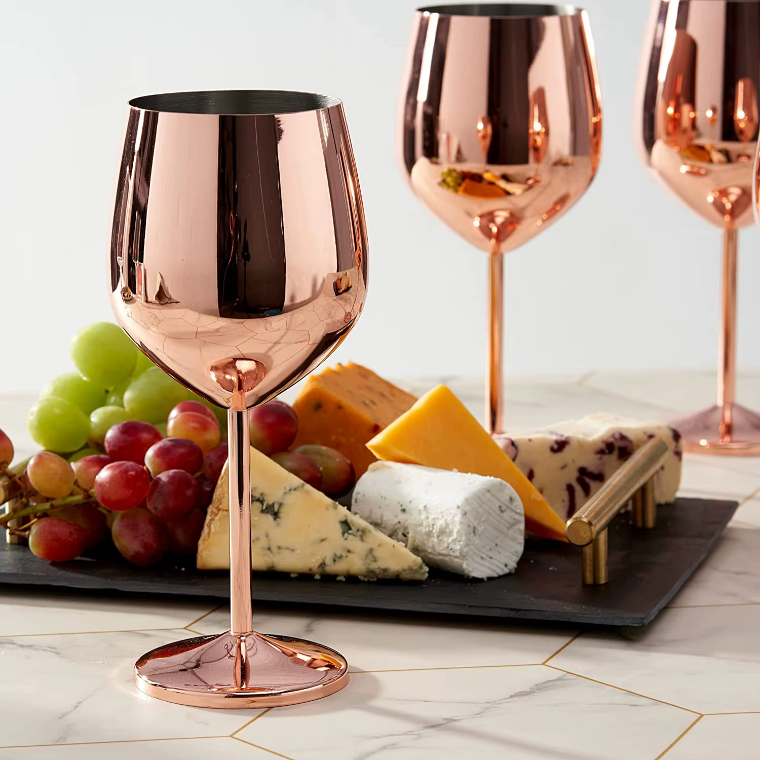 Lot de 6 verres à vin incassables à 4/2 tiges