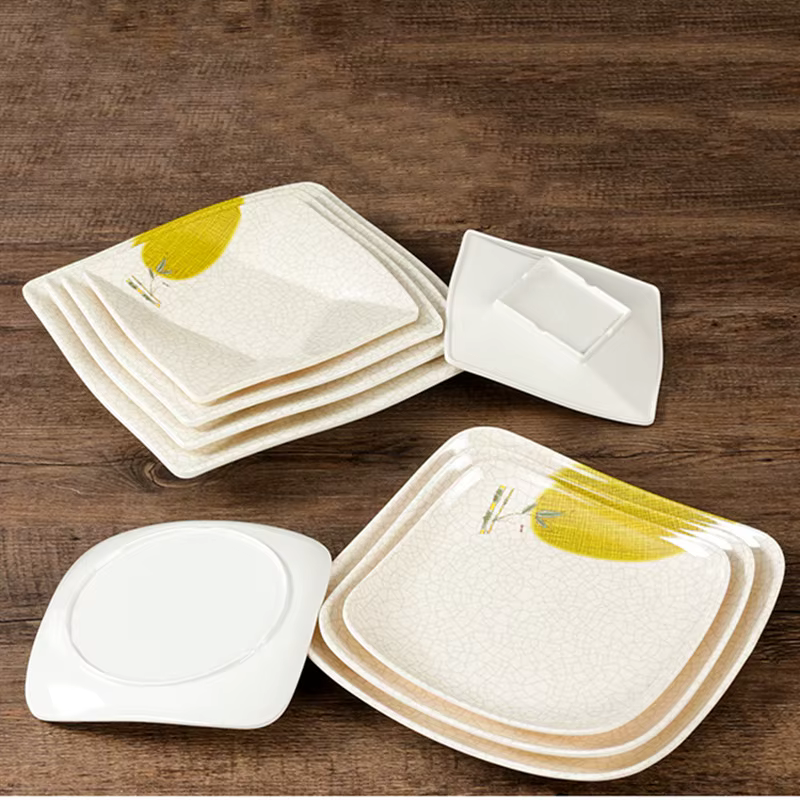 Assiette carrée en mélamine de haute qualité