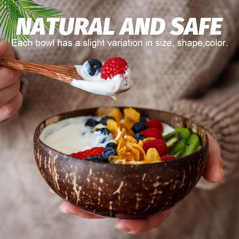 Ensemble de bols à noix de coco naturel