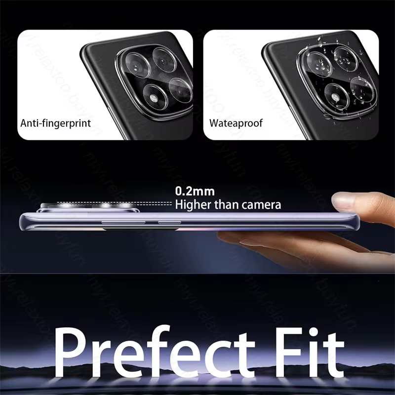 Étui de protection d'objectif d'appareil photo incurvé 3D, pour Redmi Note 14 15 Pro 5G 4G, étui en verre trempé Readmi Redmy Note14 Pro + pas 14 Pro Plus