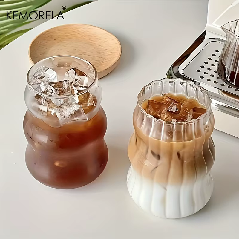 2/4/6 pièces INS tasse en verre résistant à la chaleur gobelet verres Transparent thé jus lait café