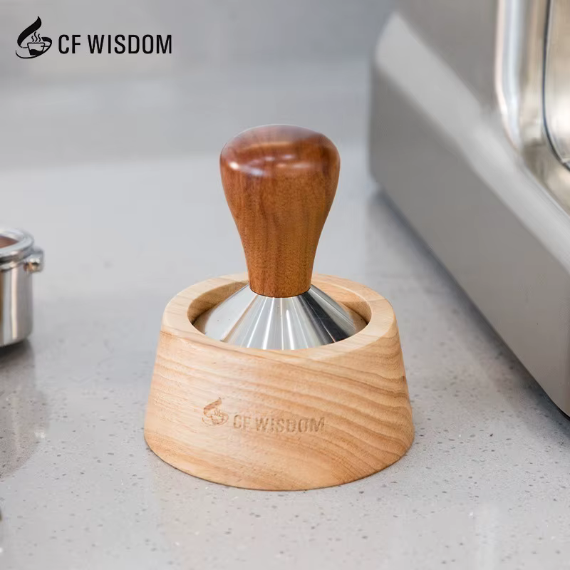 CF WISDOM Base de doseur de café en bois de chêne sapelli Station