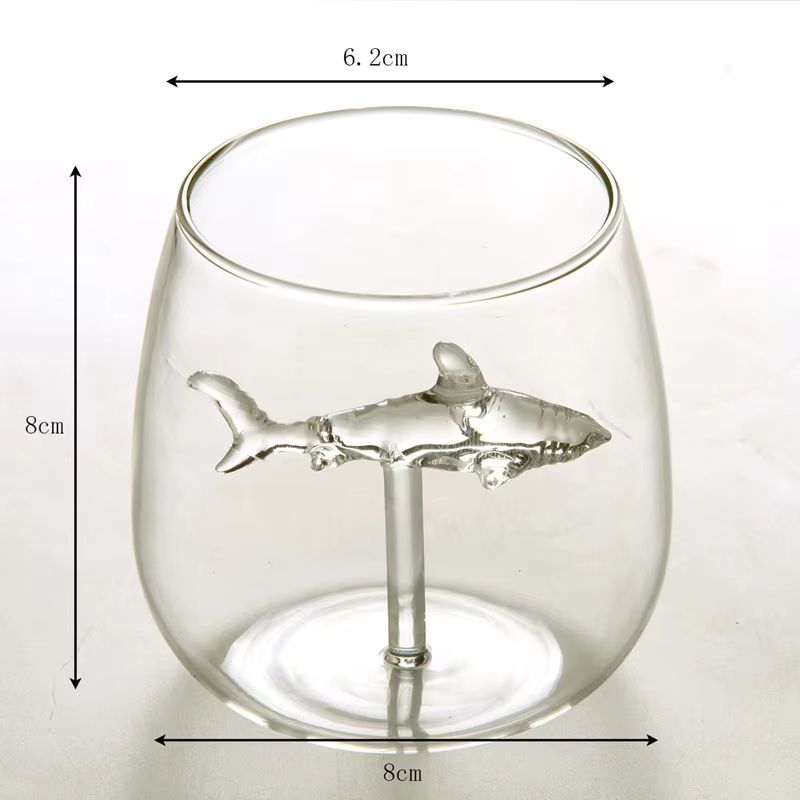 Carafe à verres à vin requin Kawaii