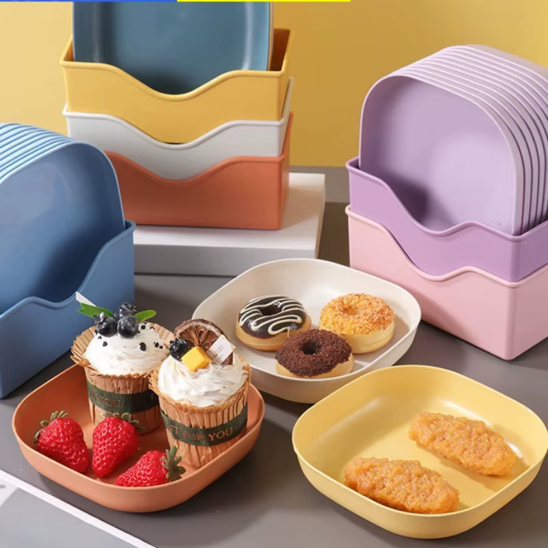 Ensemble d'assiettes à fruits et à desserts réutilisables