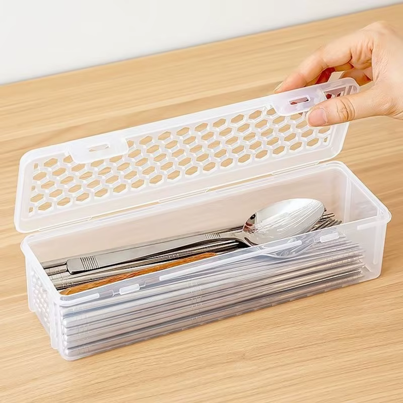 Boîte de rangement de couverts lavable au lave-vaisselle