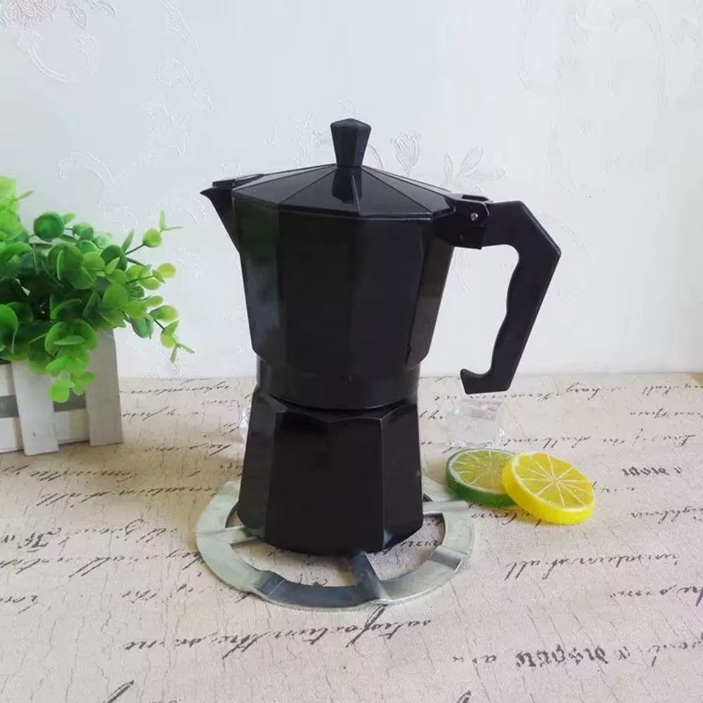 Cafetière Moka noire Vintage avec poignée