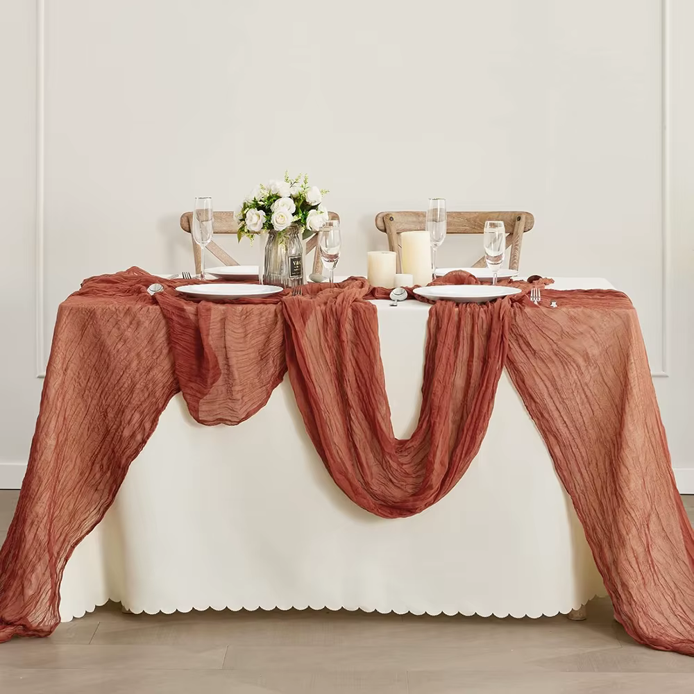 Chemin de Table en tissu de fromage en terre cuite