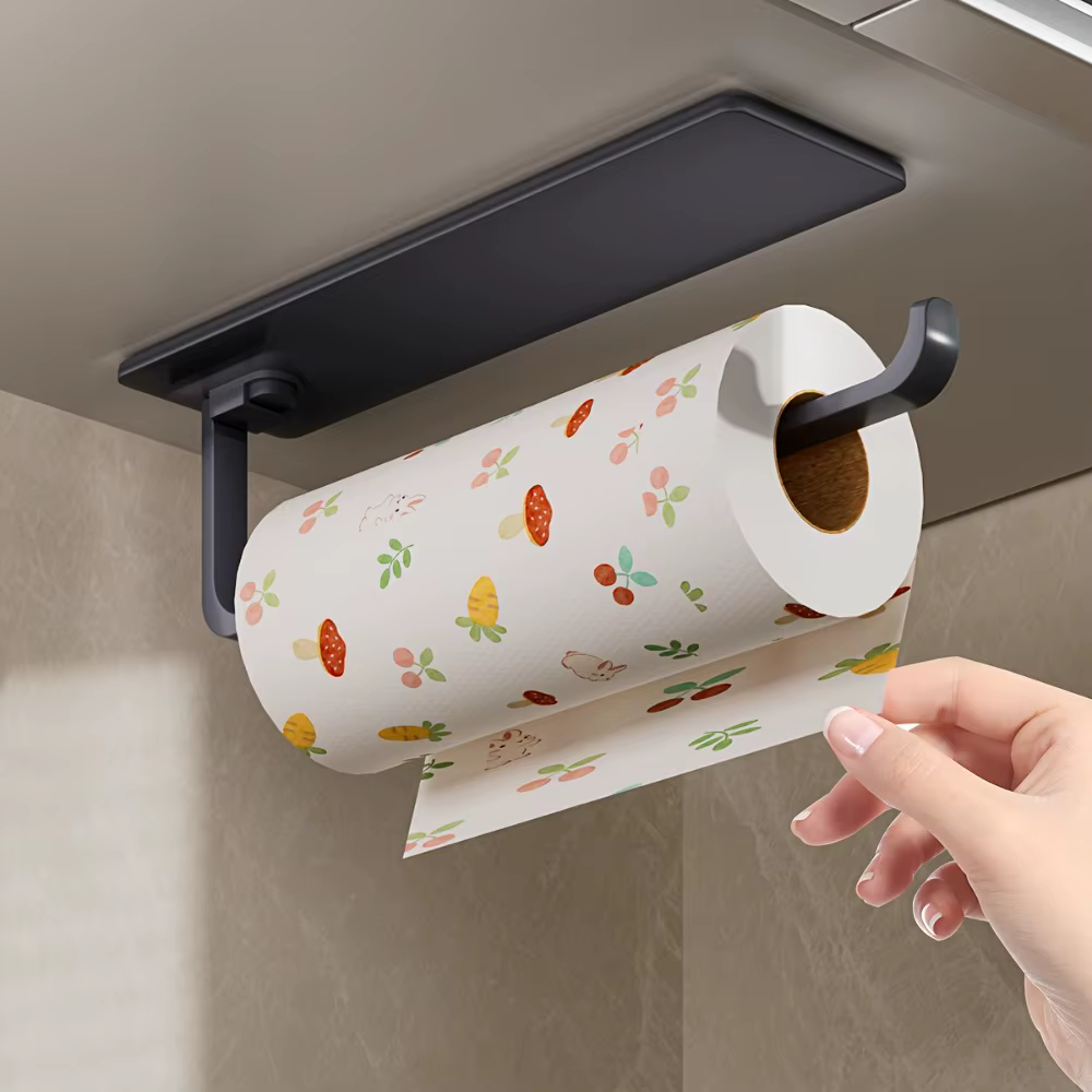 Porte-serviettes de cuisine (1 pièce) - Distributeur de papier essuie-tout suspendu qui s'adapte sous les armoires