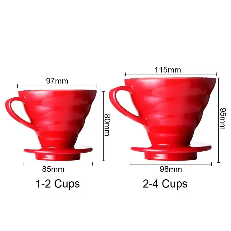 Goutteur de café en céramique style moteur, filtre goutte à goutte, tasse verser en continu sur la cafetière, support séparé pour 1-4 standardisation