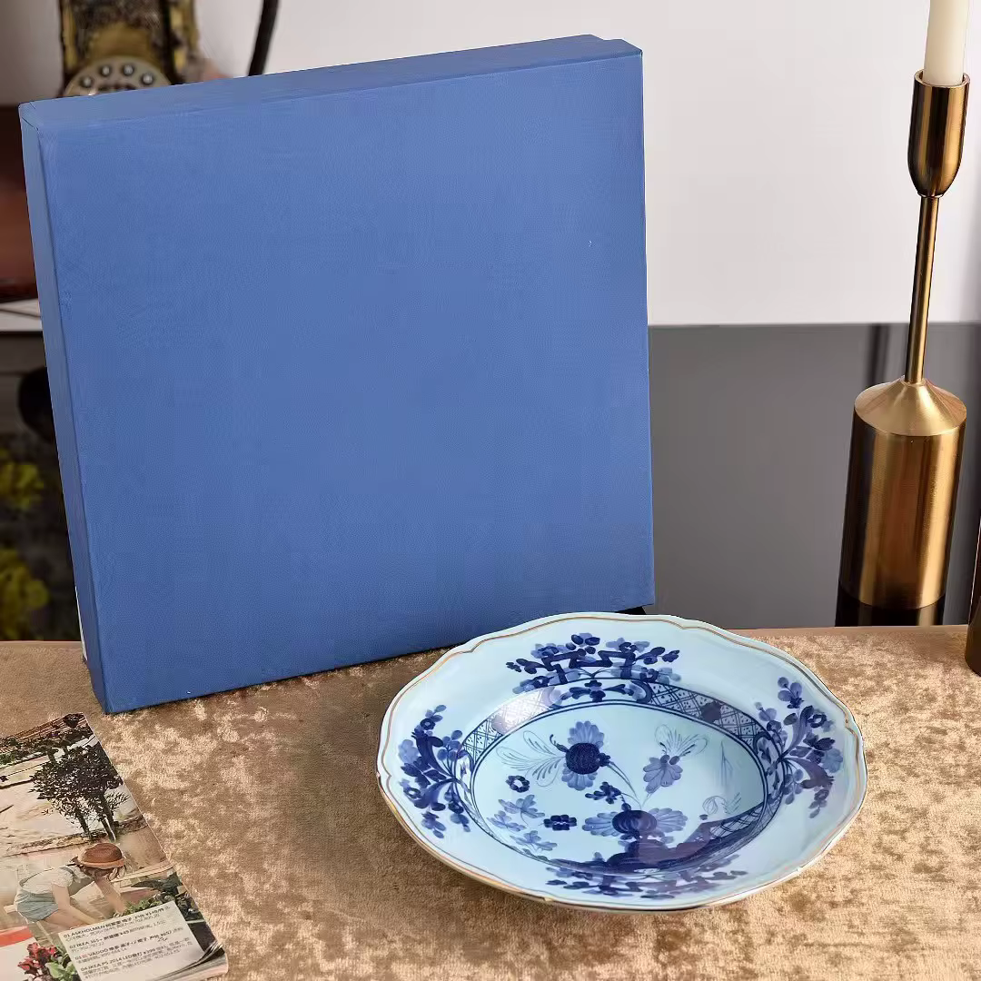 Assiette à soupe ronde en céramique de la série orientale haut de gamme
